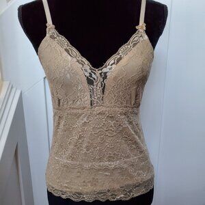Camel lace stretch camisole